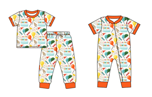 11.22 custom each style moq 5eta 4-6week Sibling Sister balloon baby girls short sleeve sets and rompers match design