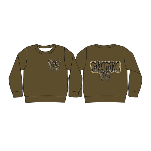 10.24 custom each style moq 5 eta 4-6week baby boys clothes MAMA camouflage bow long sleeve top