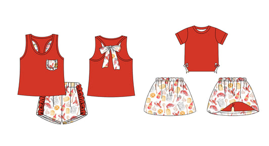 12.14 custom each style moq 5eta 4-6week Sibling Sister crayfish baby girl short sleeve shorts sets and dresses match design
