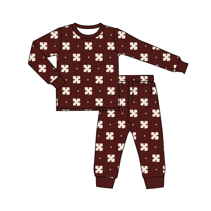 8.27 custom each style moq 5eta 4-6week Sibling Sister brick red baby boys sets and rompers match family design