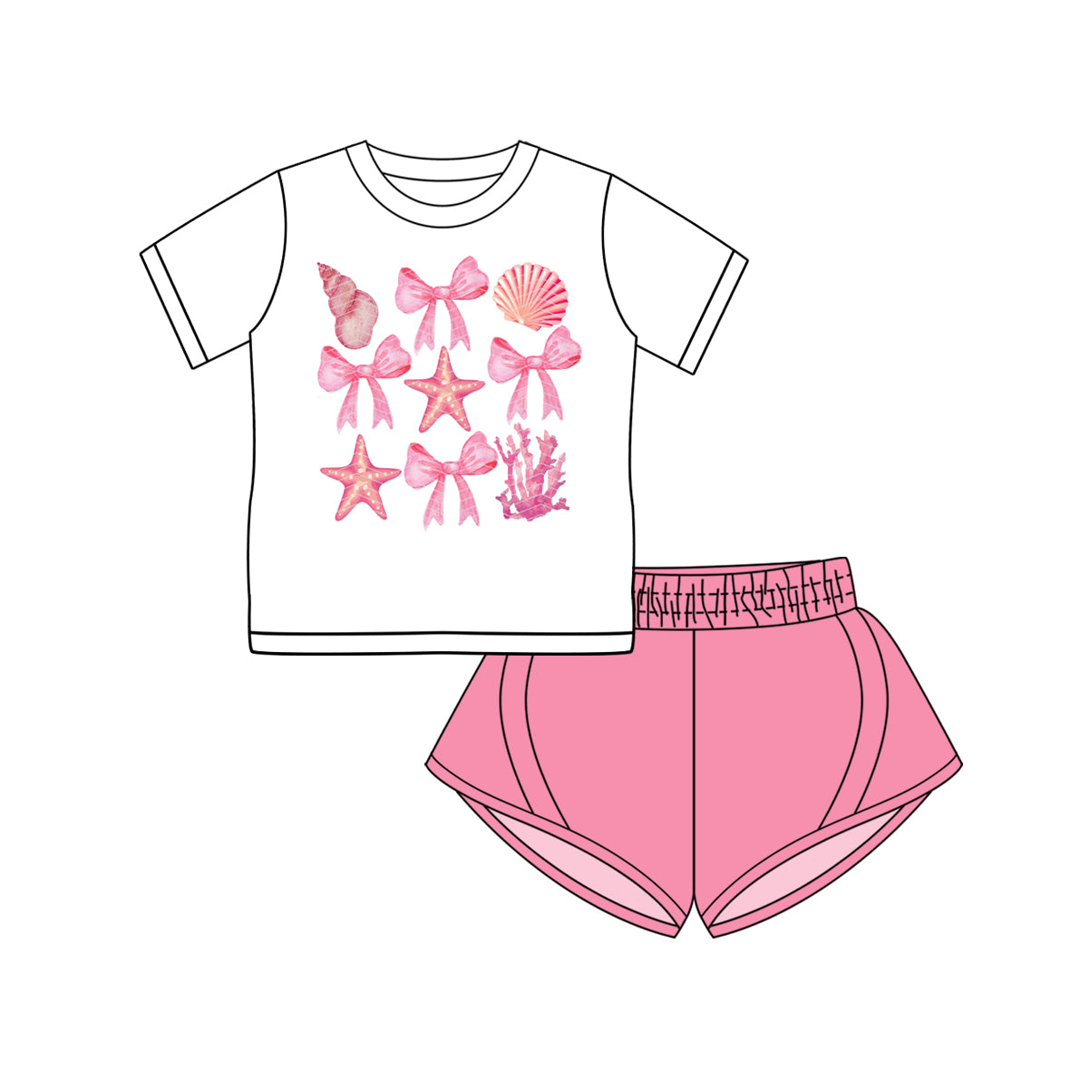 3.13 custom each style moq 5eta 4-6week Sibling Sister bow baby girls short sleeve set and set 5 match design