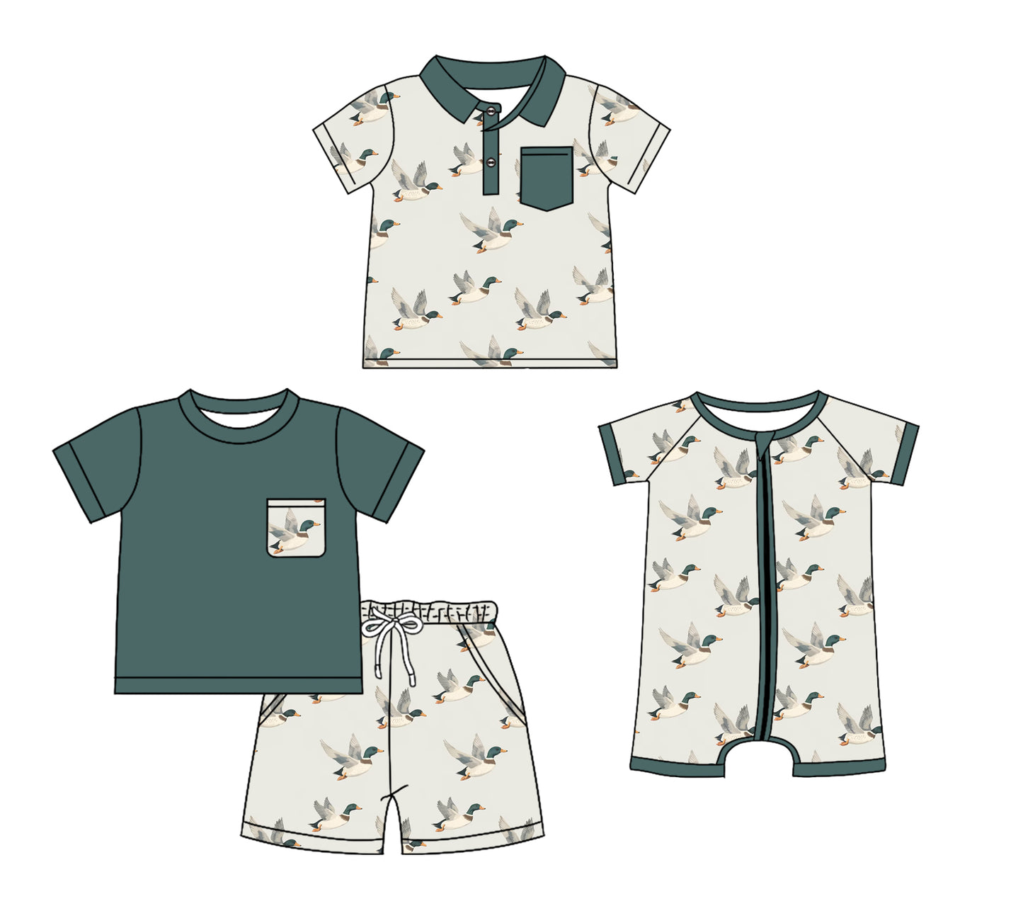 12.7 custom each style moq 5eta 4-6week Sibling Sister duck baby boy short sleeve shorts sets and boy romper and top match design