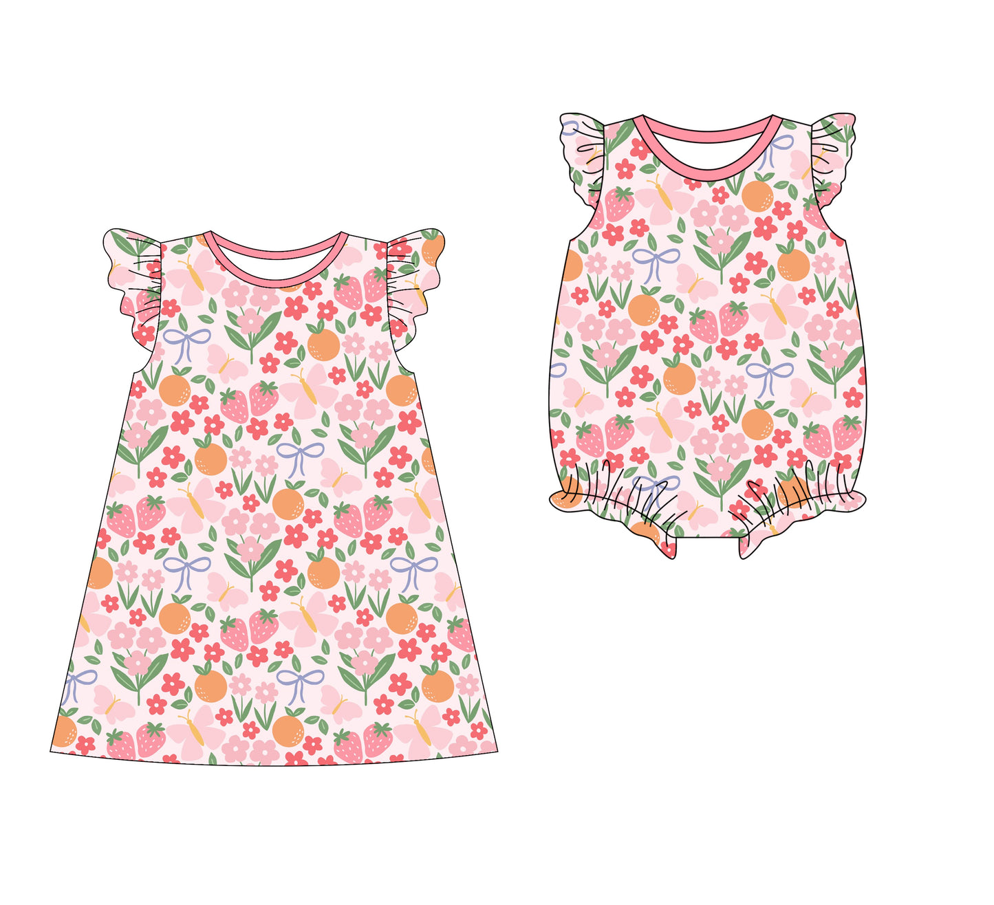 3.10 custom each style moq 5eta 4-6week Sibling Sister bow floral baby girl short sleeve dress and rompers match family design
