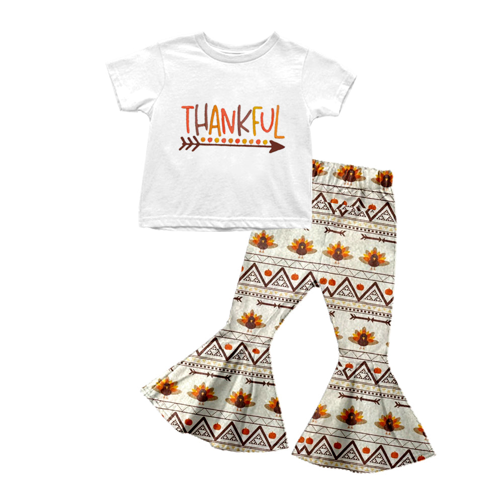5.13custom each style moq 5eta 4-5week Sibling Sister THANKFUL prints beige-blown girls and boys outfits and baby romper match family design