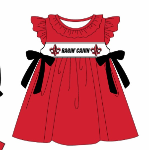 Custom summer teams baby girls clothes team red short sleeve shorts sets 3 and briefs sets and dress and rompers-25.7.23