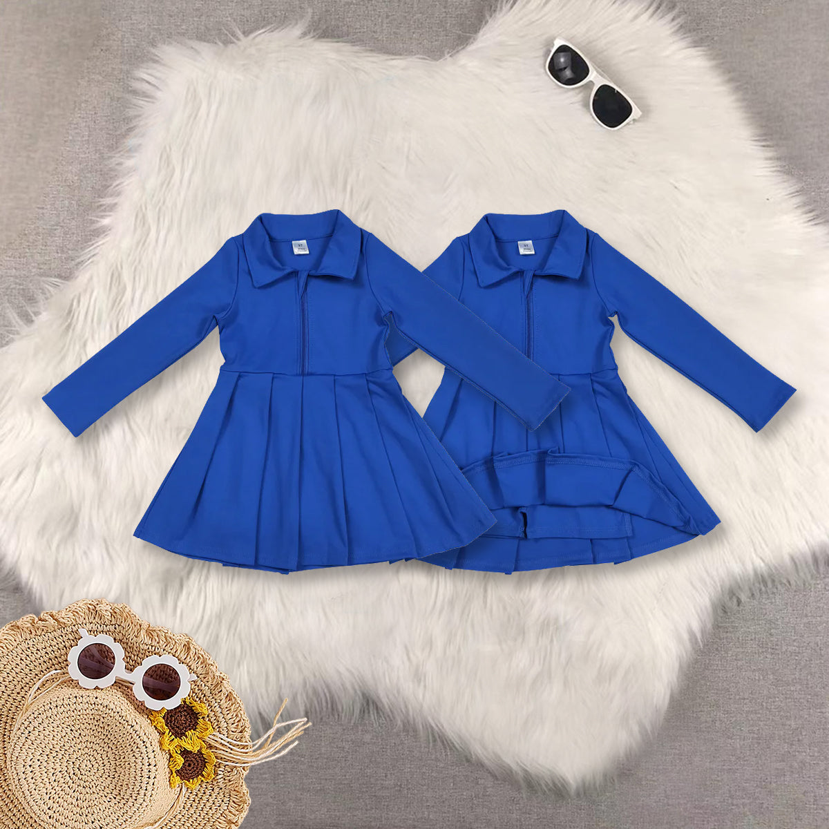 RTS Sibling baby girls clothes summer long-sleeved yoga dresses