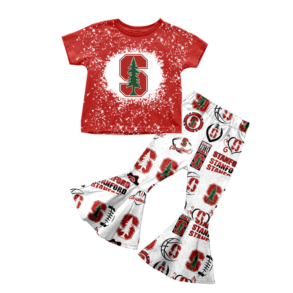 baby girl clothes team brick red top pants toddler girl summer outfit