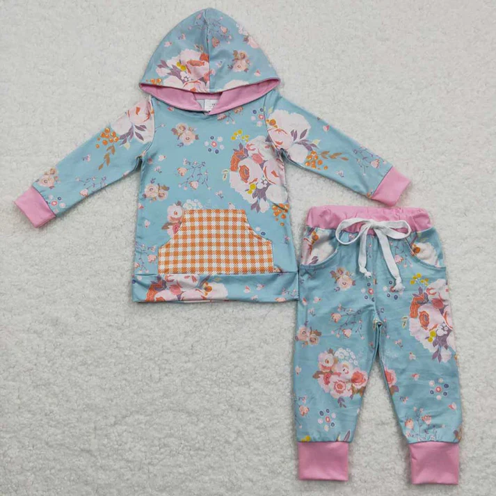 RTS Sibling baby boy and girls clothes hooded long Sleeve pants sets