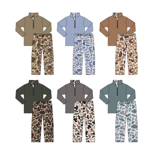 25.6.2 custom each style moq 5eta 4-6week Sibling Sisters camouflage baby boy long sleeve pants sets 1 and sets 6 match family design