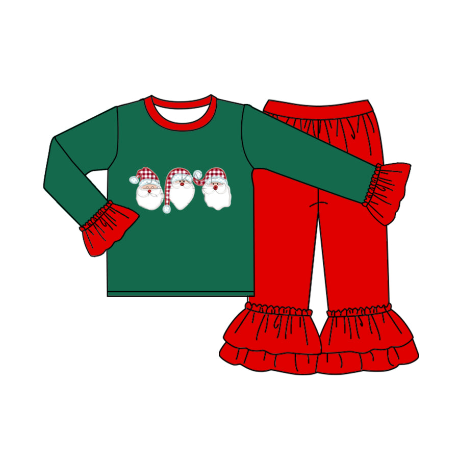 5.23 custom each style moq 5eta 4-5week Sibling Sister Christmas Santa claus girls and boys outfits and baby romper and dress match family design