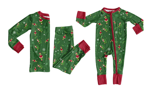 25.8.6 custom each style moq 5eta 4-6week Sibling Sister Christmas green baby boy long sleeve pants sets and rompers match family design