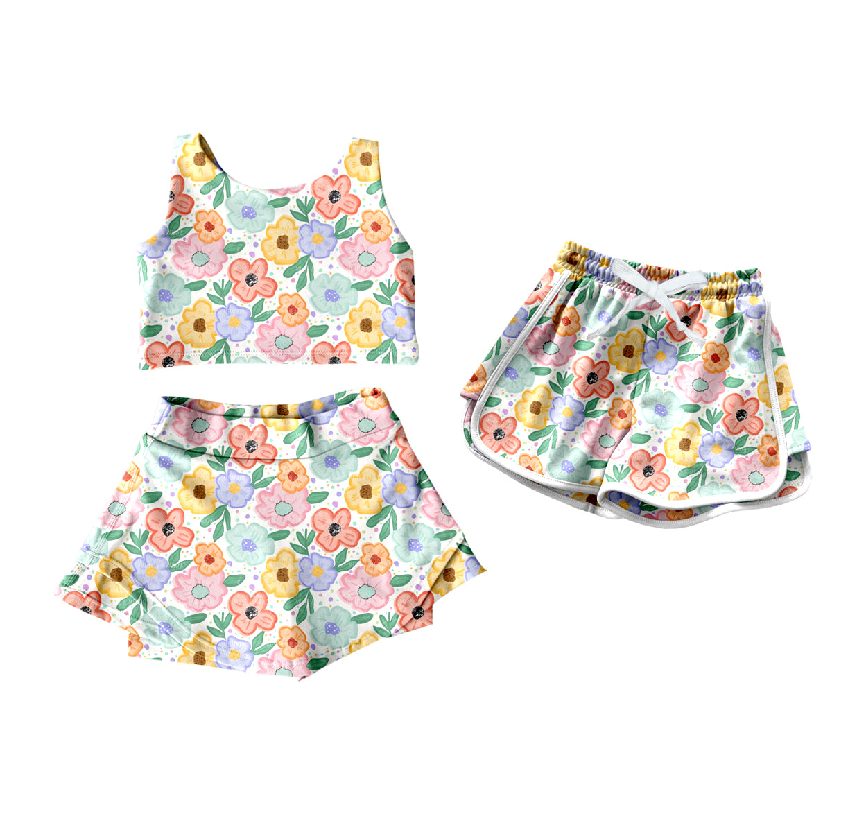 4.16 custom each style moq 5eta 4-6week Sibling Sister floral baby girls clothes Short sleeve yoga dress and shorts match family design