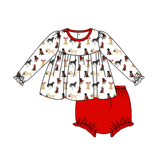 6.12 custom each style moq 5eta 4-6week baby girl clothes puppy long sleeves red briefs suit