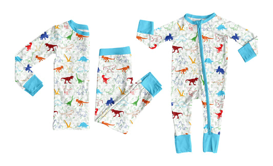 25.6.21 custom each style moq 5eta 4-6week Sibling Sisters dinosaur baby boy long sleeve pants sets and rompers match family design