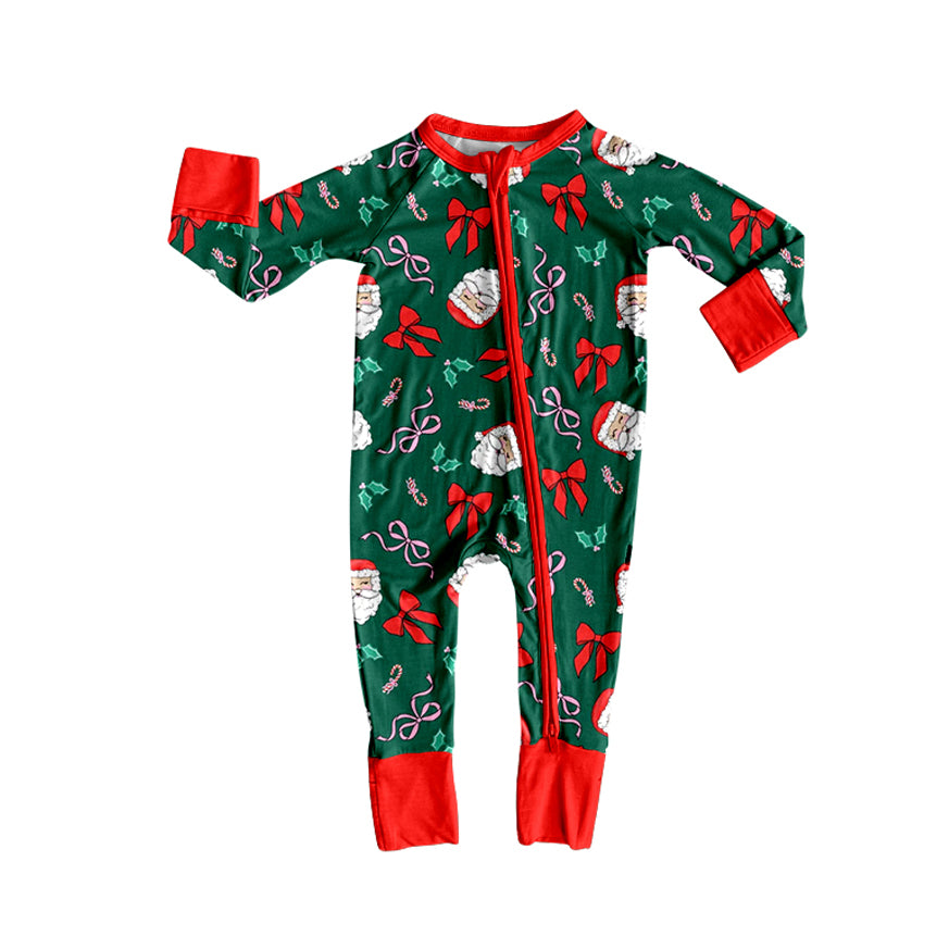 25.9.2 custom each style moq 5eta 4-6week Sibling Sisters Christmas bow green baby girl long sleeve pants sets and dress and rompers match family design