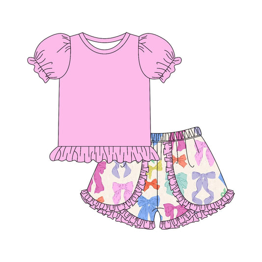 3.26 custom each style moq 5eta 4-6week Sibling Sister baby girls short sleeve set and set 8 match design