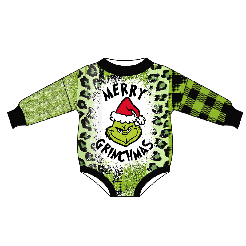 5.29 custom each style moq 5eta 4-5week Christmas baby boys clothes green romper