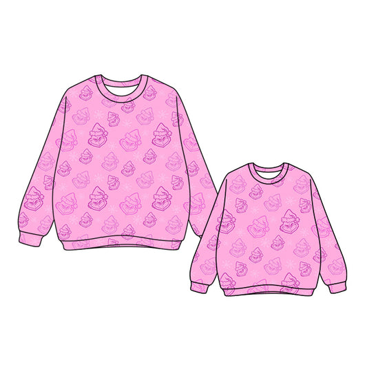 25.7.23 custom each style moq 5eta 4-6week Sibling Sister Christmas long sleeve top and adult top match design