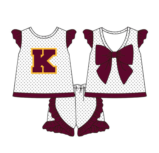 Custom moq 5 mix size milk silk baby girls clothes team sport teams marnoon striped kids clothes for summer