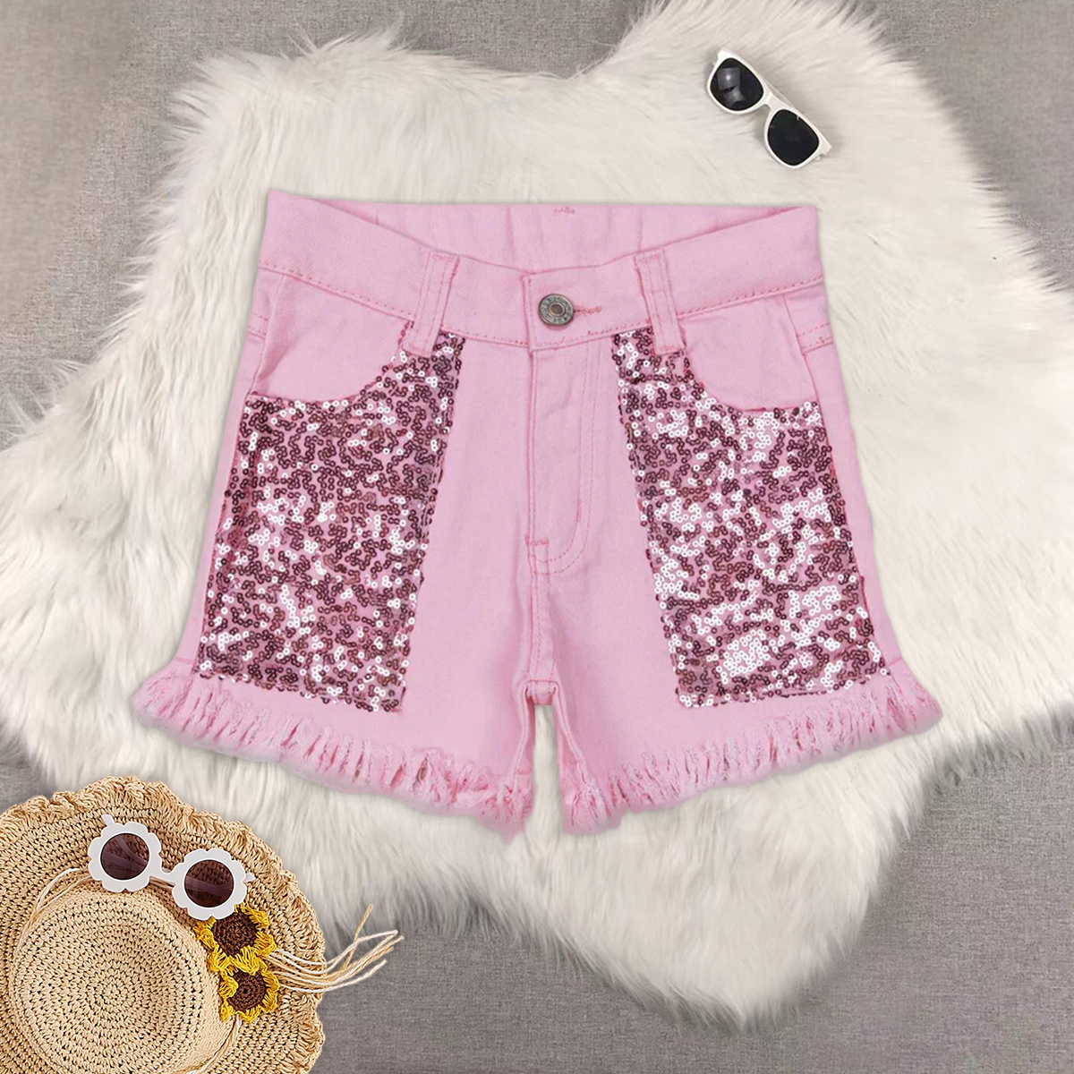 RTS NO MOQ baby girl clothes summer jeans shorts
