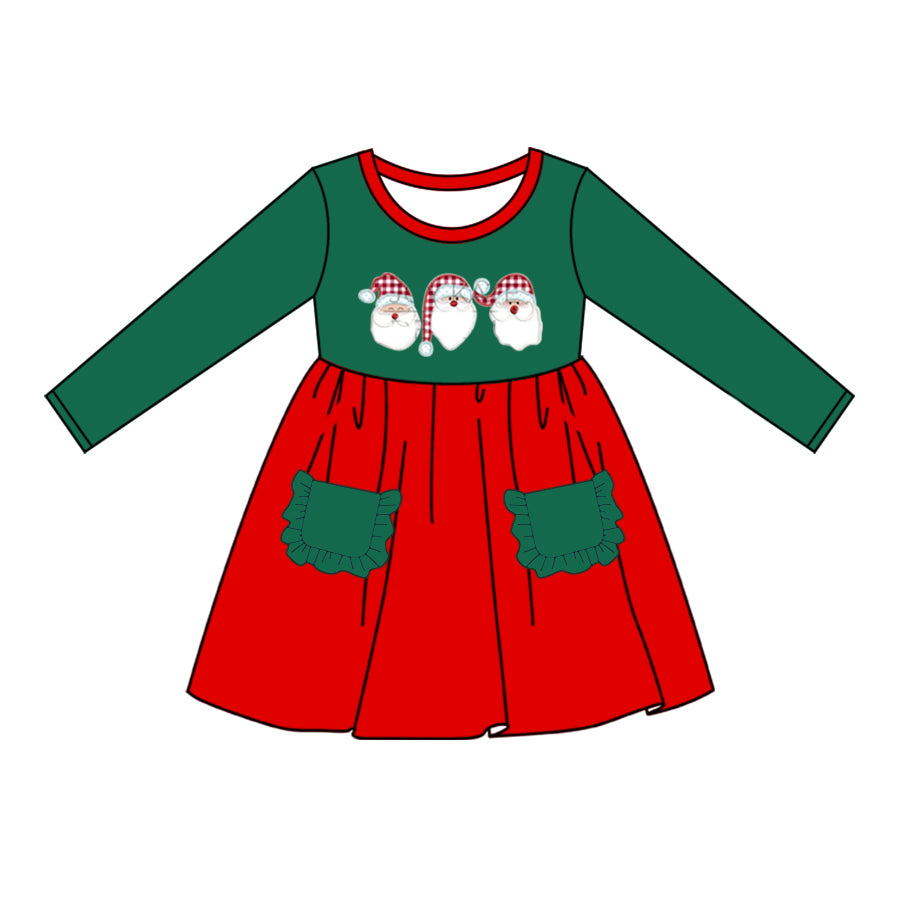 5.23 custom each style moq 5eta 4-5week Sibling Sister Christmas Santa claus girls and boys outfits and baby romper and dress match family design