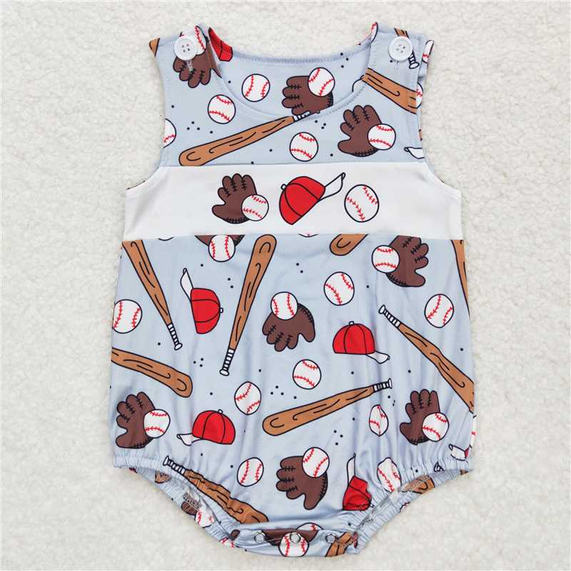 Baby Kids baseball Summer Embroidery Sibling Rompers Clothes Set
