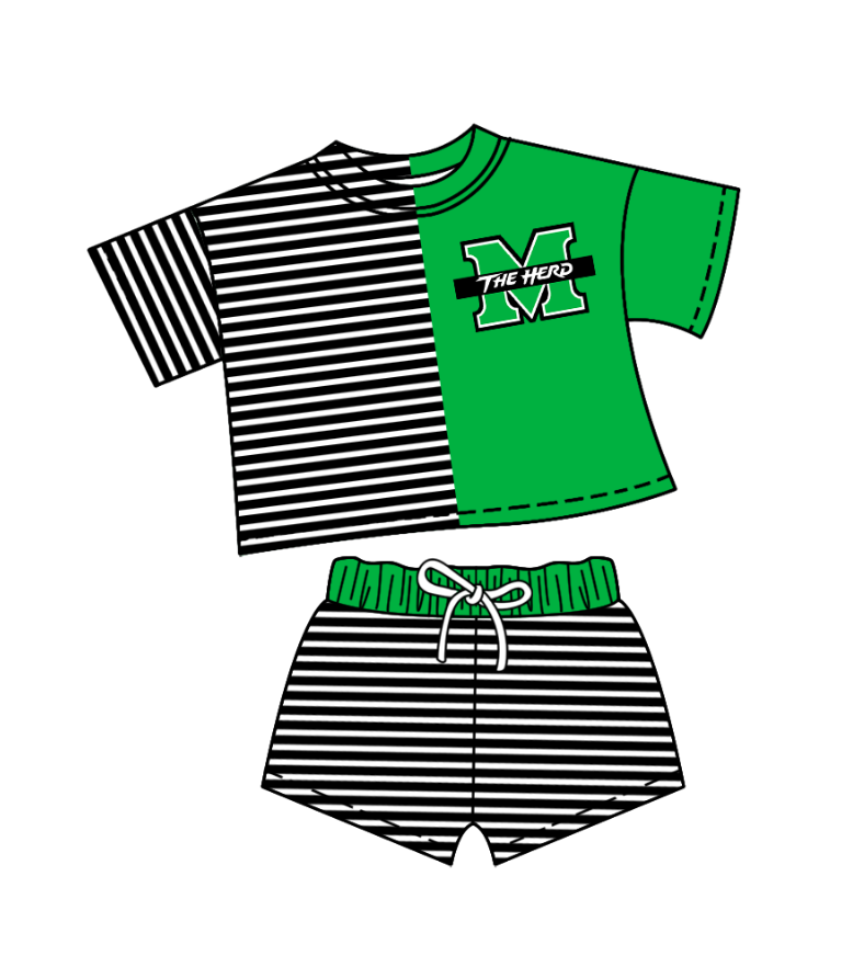 Custom moq 5 mix size milk silk baby girl clothes team green short sleeve shorts sets and pants sets and romper and top and shorts