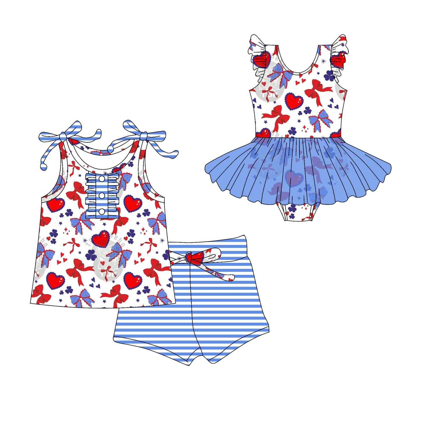3.1 custom each style moq 5eta 4-6week Sibling Sister bow baby girl short sleeve shorts sets and romper match design