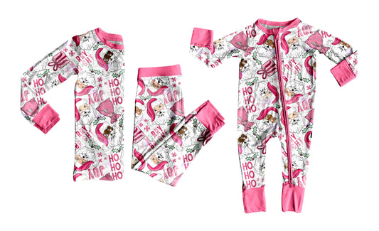 25.7.3 custom each style moq 5eta 4-6week Sibling Sisters Christmas pink baby girl long sleeve pants sets and rompers match family design
