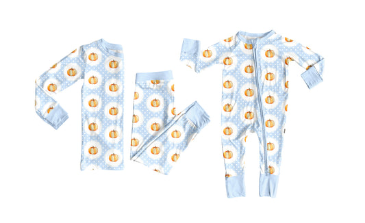 25.8.5 custom each style moq 5eta 4-6week Sibling Sister pumpkin blue baby boy long sleeve pants sets and rompers match family design