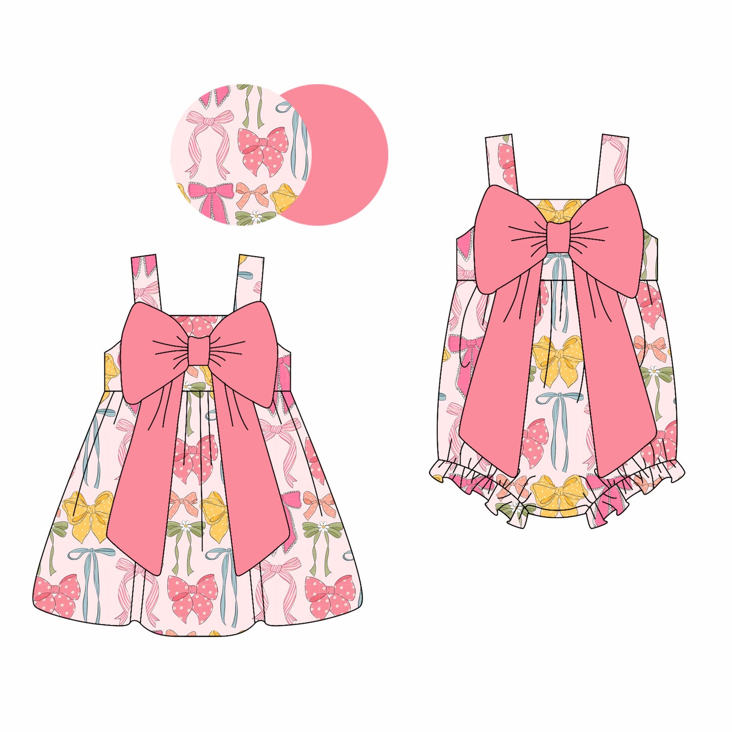 2.22 custom each style moq 5eta 4-6week Sibling Sister floral baby girl short sleeve dress and rompers match family design