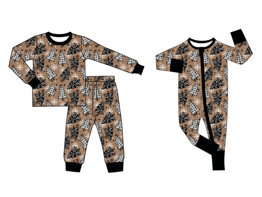 25.5.21 custom each style moq 5eta 4-6week Sibling Sisters Christmas trees baby boy long sleeve pants sets and rompers match family design