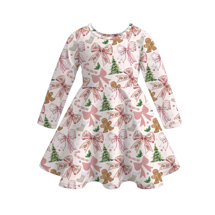 Custom moq 5 each style eta 6-7weeks milk silk baby girls summer long sleeves dresses 6-25.7.14