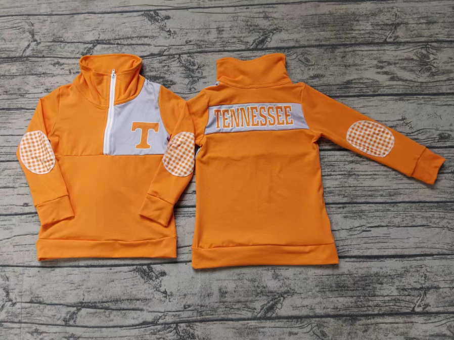 Custom moq 3 eta 6-7weeks Orange letter T zipper stand collar pullover jacket