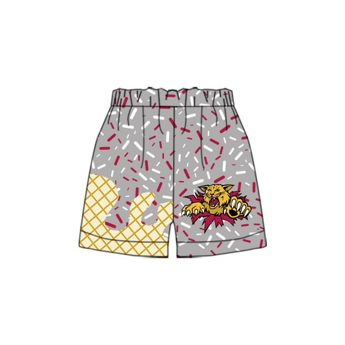 Custom moq 5 baby kids school Mascot: wildcats  Colors: burgundy/ white/ Gray