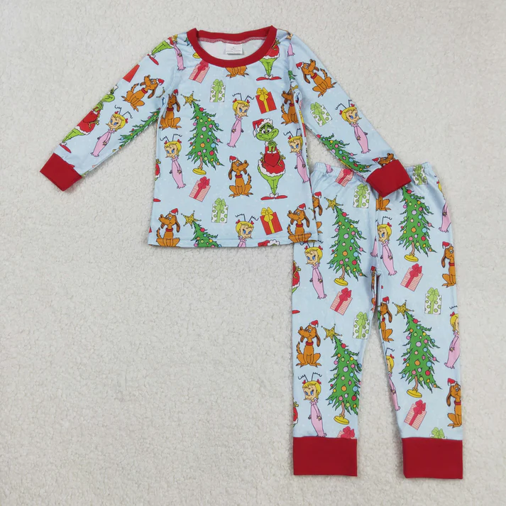 RTS NO MOQ Sibling Baby Girls Boys clothes Christmas long Sleeve Pants pajamas Sets