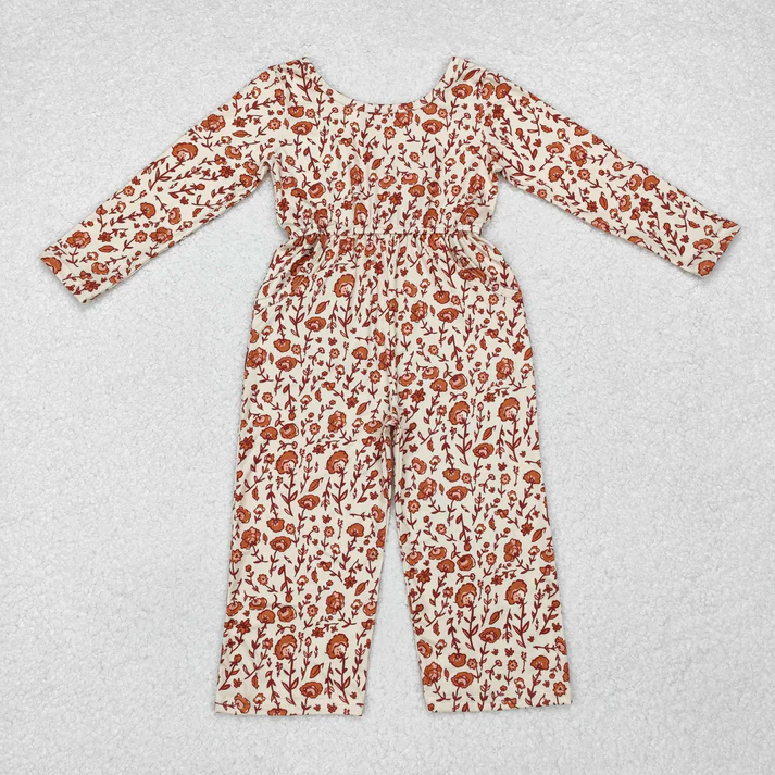 RTS NO MOQ Sibling baby girl clothes matching floral long sleeve jumpsuit 14