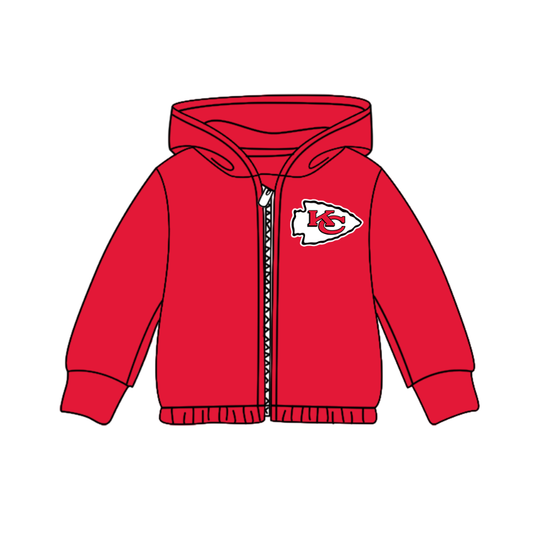 Custom moq 5 mix size milk silk baby girls clothes team red hooded long sleeve top-25.8.2