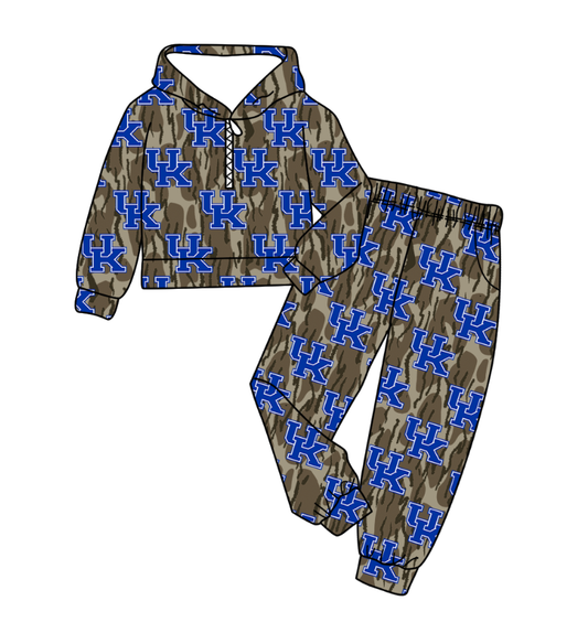 Custom moq 5 mix size milk silk summer teams baby boy clothes camouflage hooded long sleeve pants sets-25.11.6
