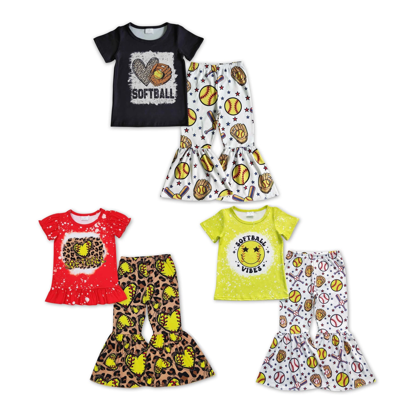 RTS NO MOQ Boys girl baseball hort-sleeved shirt pants clothing set