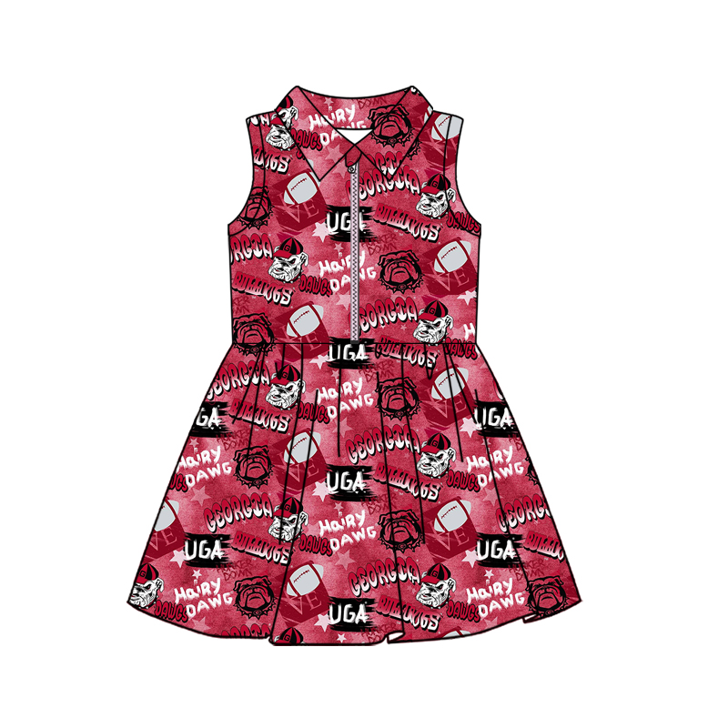 Custom moq 5 mix size milk silk summer teams baby girls clothes team bow brick redsleeveless skirts sets and dress 2 and skirts-25.8.21