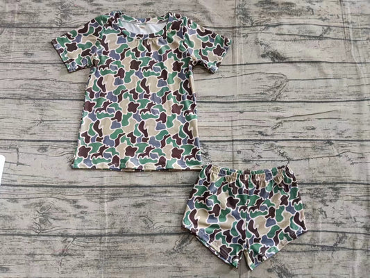 Custom moq 3 eta 6-7weeks baby boy clothes camouflage short sleeve shorts sets-25.5.16