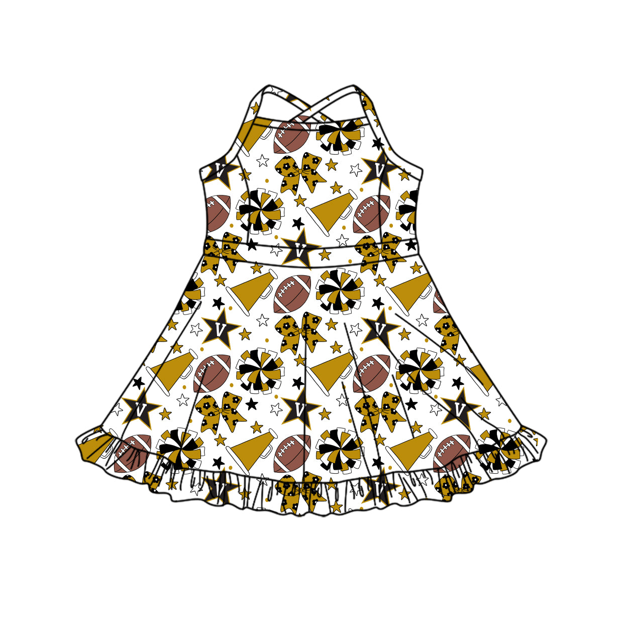 Custom moq 5 mix size milk silk summer teams Baby Girls Strap Dark brownish-yellow Bows Knee-Length Yoga Dress Activity Wear