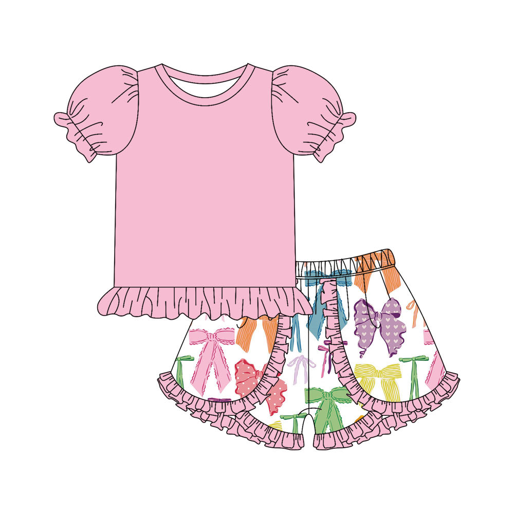 3.26 custom each style moq 5eta 4-6week Sibling Sister baby girls short sleeve set and set 8 match design