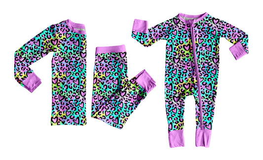 25.9.9 custom each style moq 5eta 4-6week Sibling Sisters love leopard baby girl clothes long sleeve pants sets and romper match family design