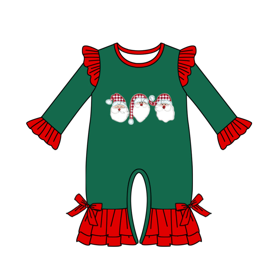 5.23 custom each style moq 5eta 4-5week Sibling Sister Christmas Santa claus girls and boys outfits and baby romper and dress match family design