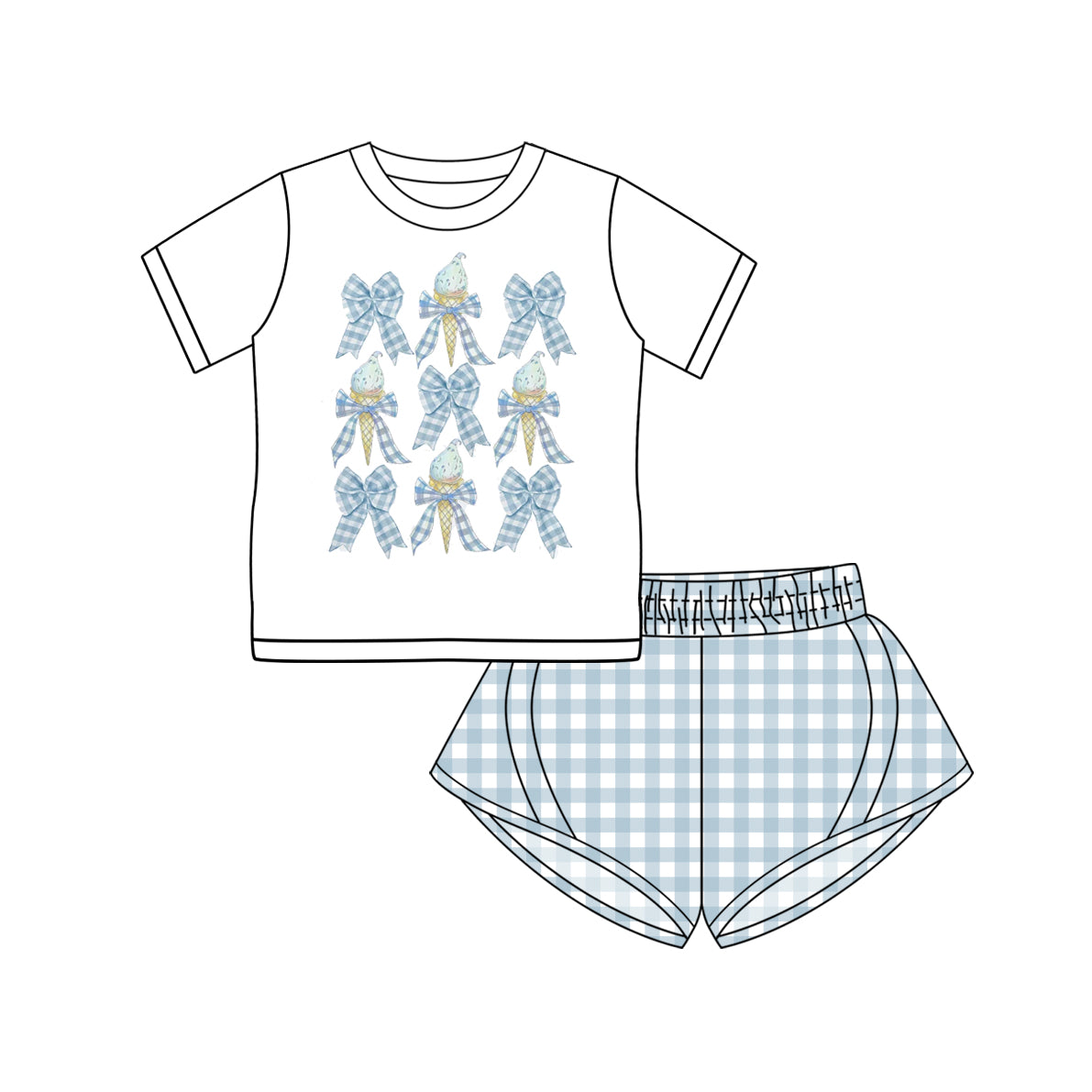3.13 custom each style moq 5eta 4-6week Sibling Sister bow baby girls short sleeve set and set 5 match design