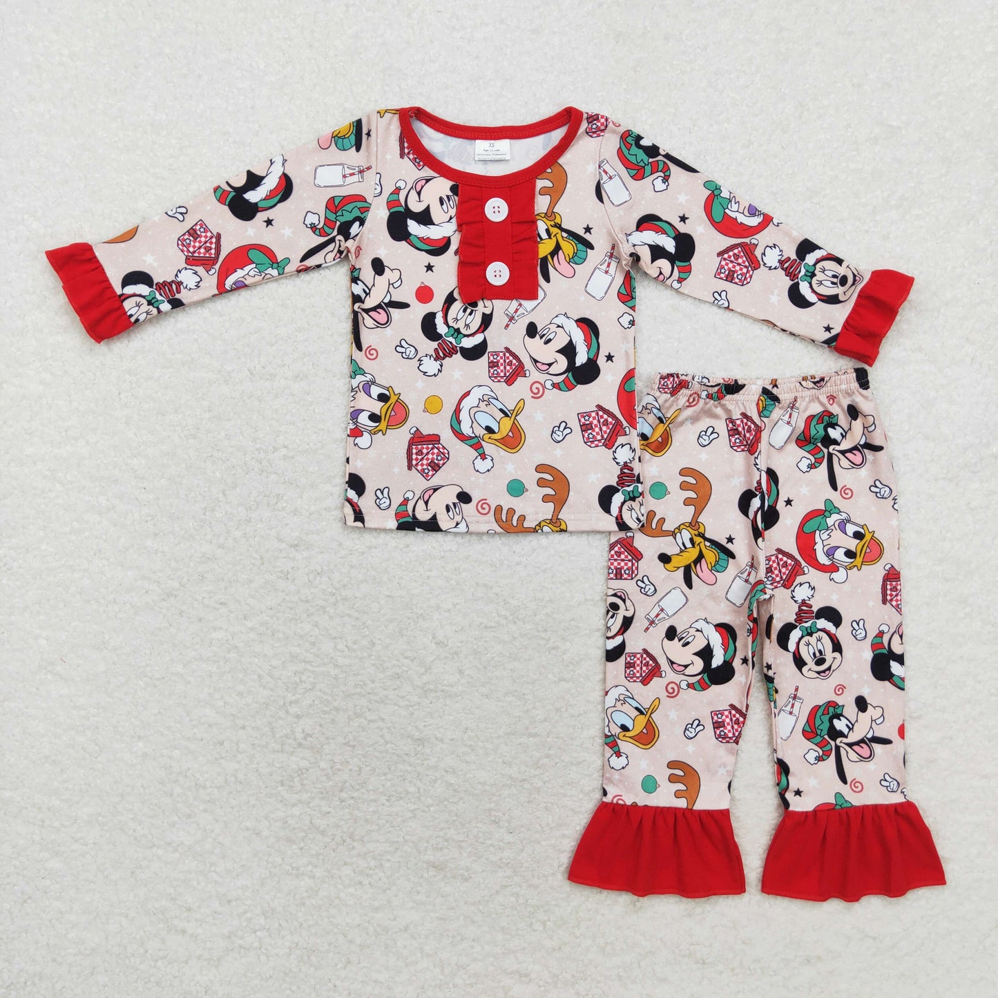 Cute Clothes GLP1479 Baby Girls Christmas Top Pants Pajamas Clothes Sets