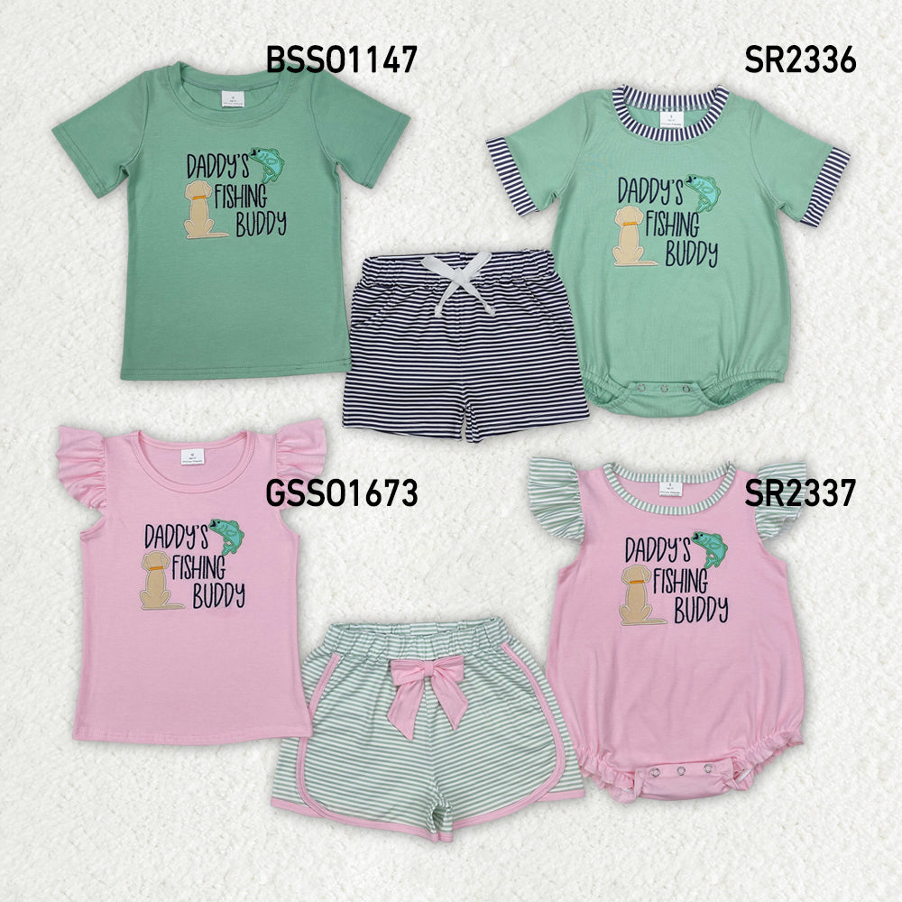 RTS NO MOQ embroidery short-sleeved shorts suit & short-sleeved sets and romper