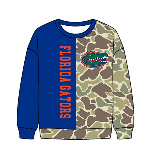 Custom moq 5 mix size milk silk summer team baby boys clothes camouflage blue long sleeve top-25.10.20